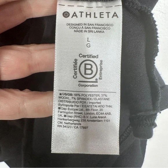 Athleta Black With Ease Twist Front Tank Top Size Large Gym Workout - Picture 5 of 7